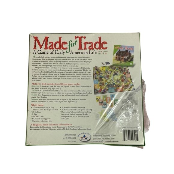 MADE FOR TRADE A Game of Early American Life Aristoplay Board Game SEALED New - Picture 2 of 8